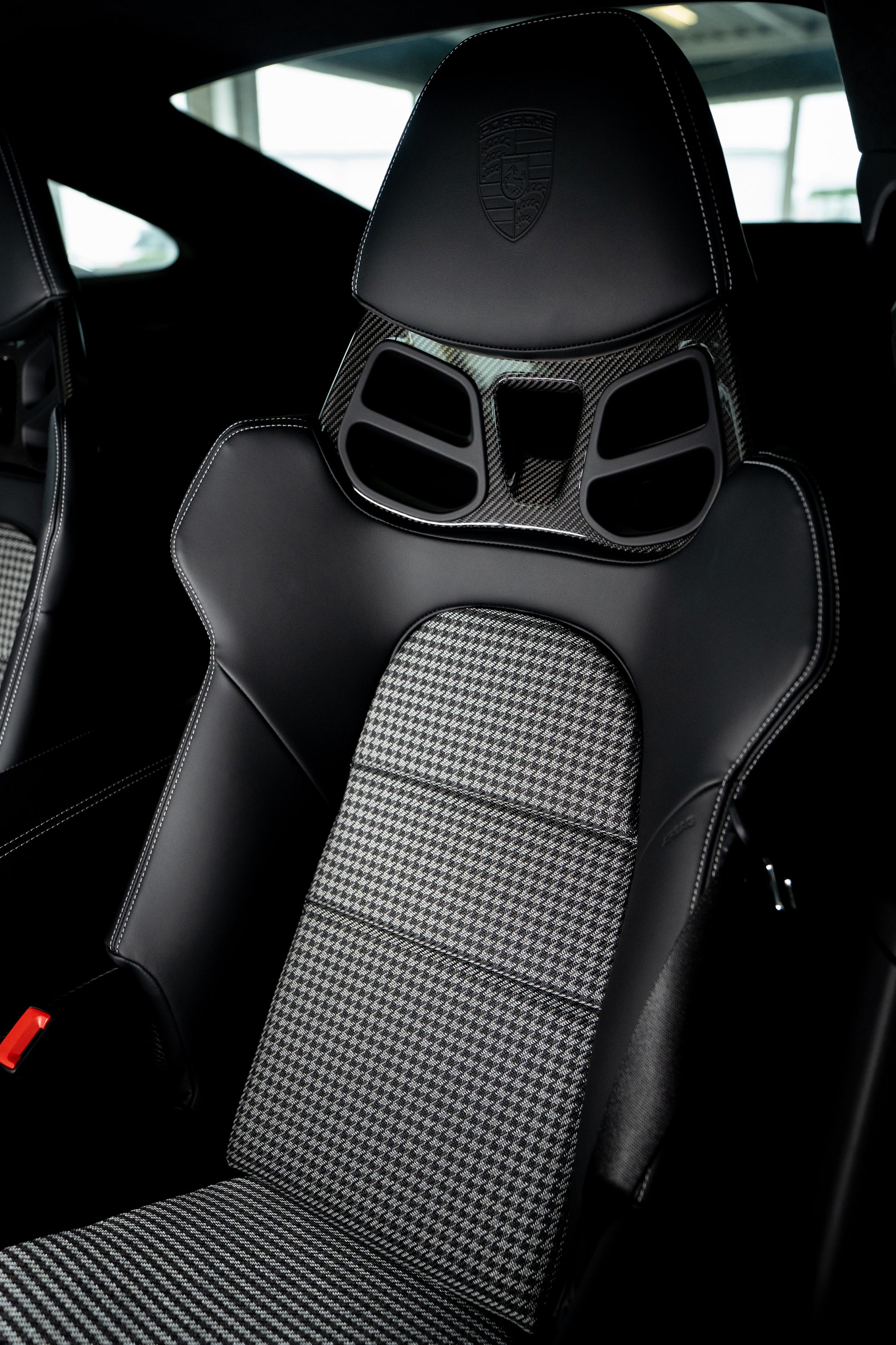 Houndstooth inserts for Porsche bucket seats anthracite, silver