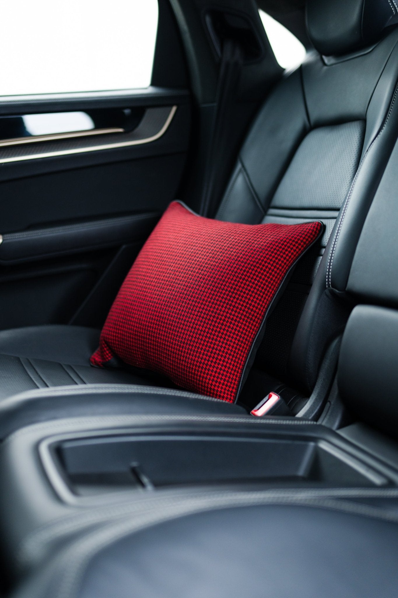 Hahnentritt Kissen für Porsche – schwarz, rot - Project Pepita