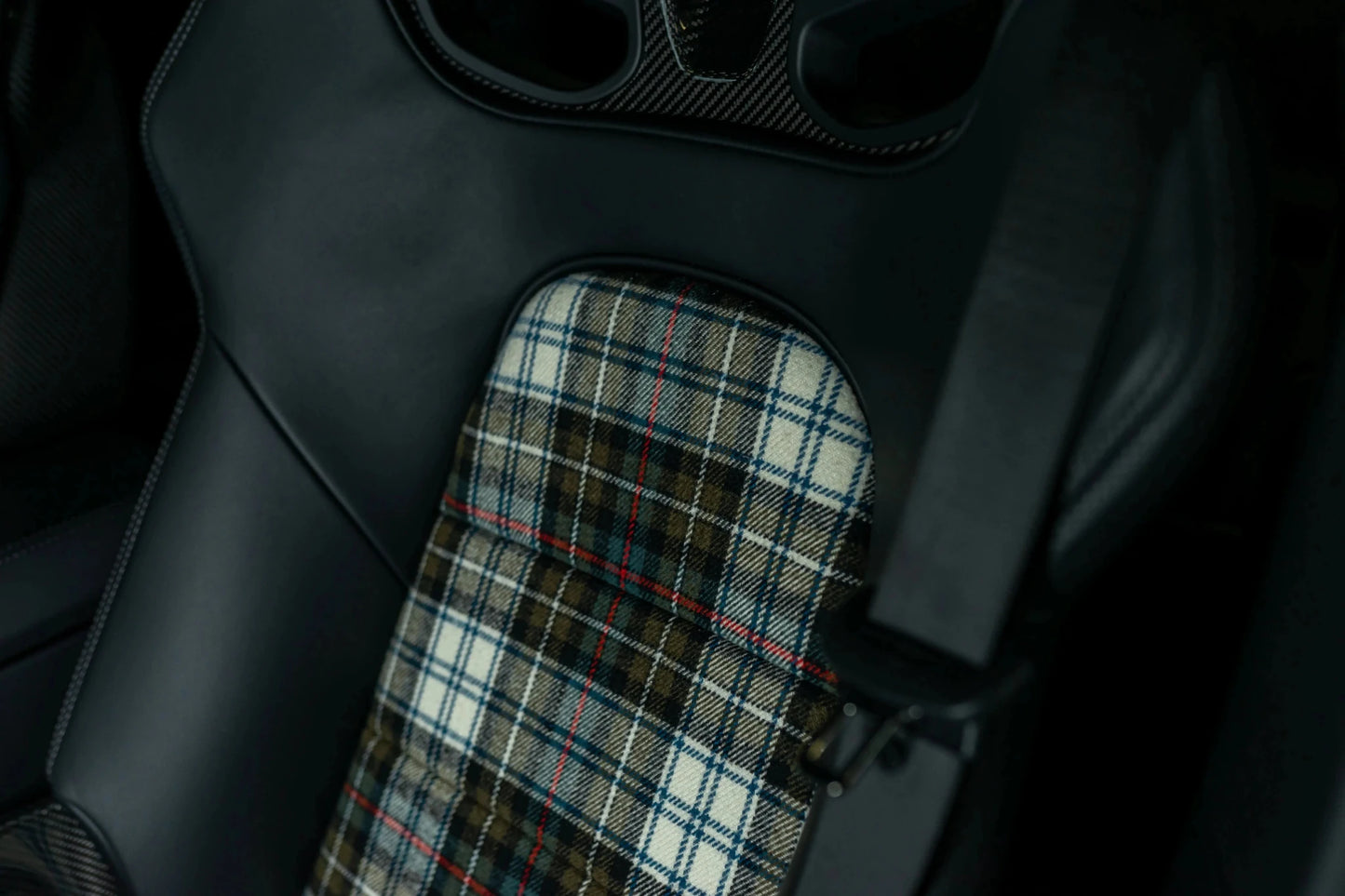 Schottenkaro Inserts für Porsche Schalensitze – beige - Project Pepita