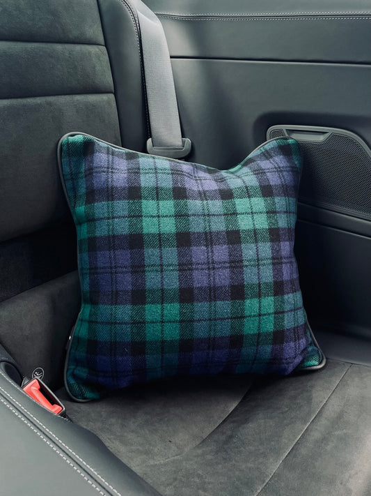 Schottenkaro Kissen für Porsche – grün - Project Pepita
